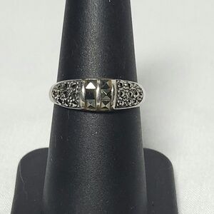 Vintage Sterling Silver Marcasite Ring 7.5